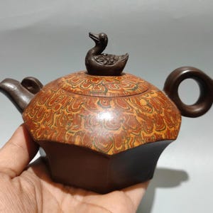 Teiera vintage Yixing Zisha – Design Drago Tartaruga / Simbolo di ricchezza Feng Shui / Teiera fatta a mano 360 ml