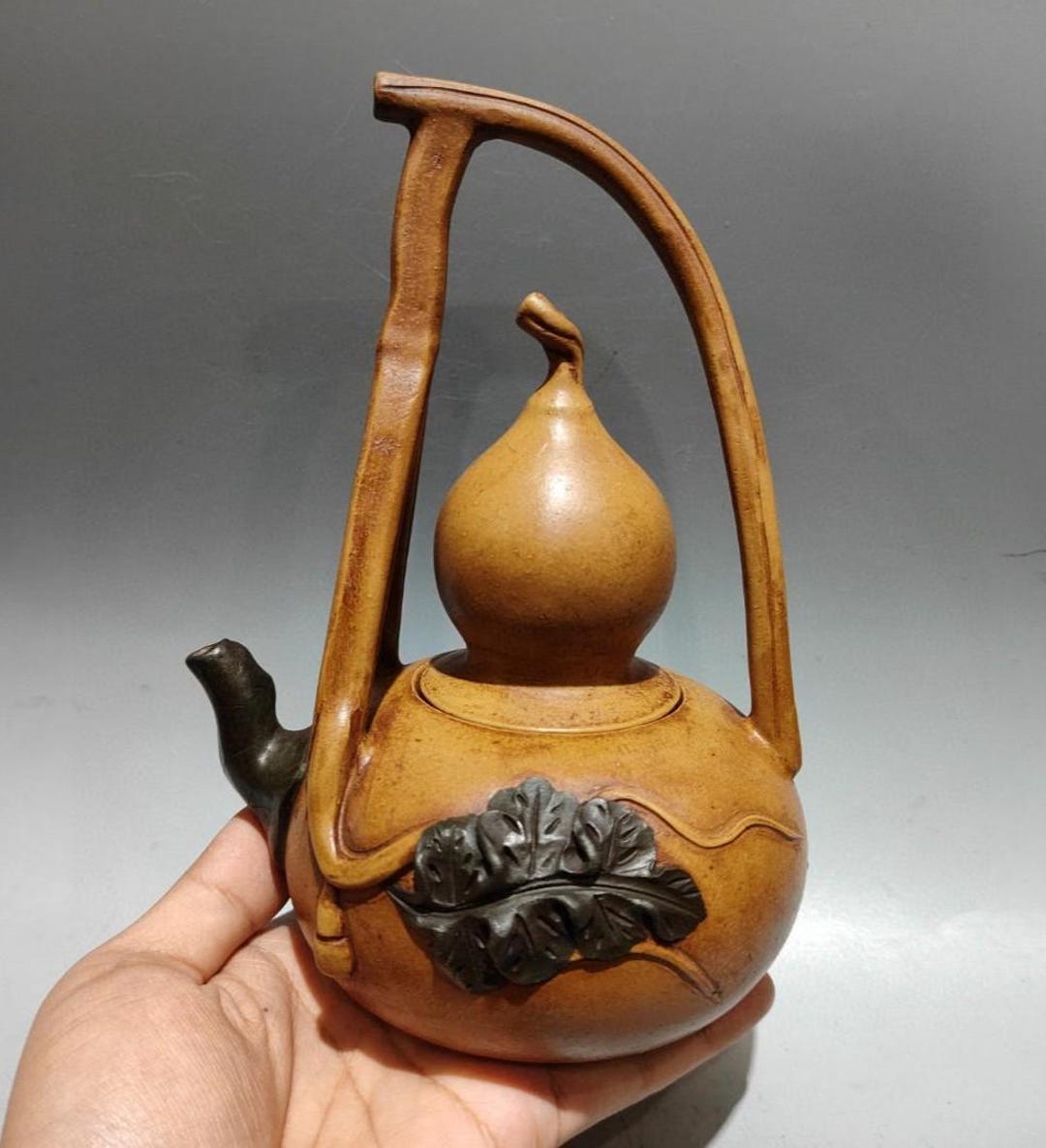 Handmade Yixing Zisha Teapot: Duan Ni Clay Gourd Shape, 380ml - Etsy