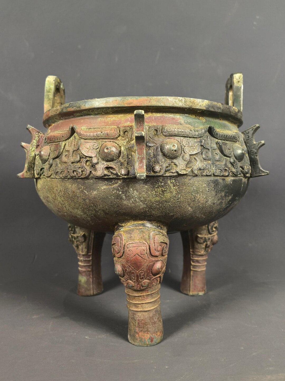 Chinese Antique Feng Shui Bronze Ding Incense Burner,suitable for Home ...
