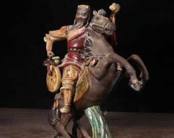 アンティークの石湾陶器製富貴神馬置物：風水装飾 - Etsy 日本