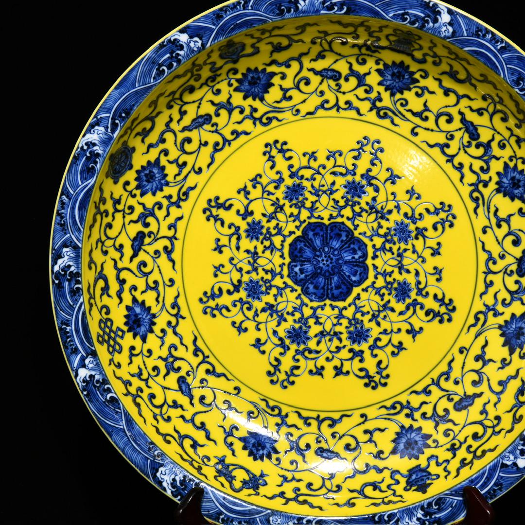 中国民国時代の花柄の黄色い皿 Made in China il_fullxfull.6819136270_6ev8.jpg