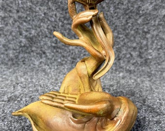 ヴィンテージ真鍮製仏手蓮華キャンドルホルダー | 仏壇用香炉 - Etsy 日本