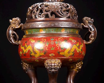 古代中国の青銅像から手彫りされた銭壺 - Etsy 日本