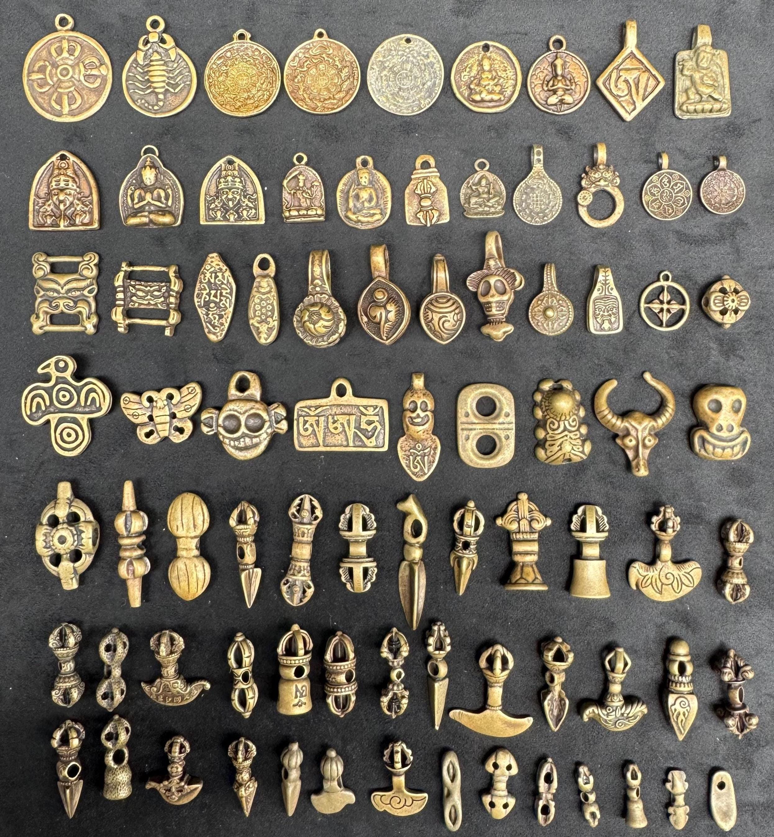 Tibetan Bronze Buddhist Charms: Vajra, Buddha, Dorje Amulets - Etsy