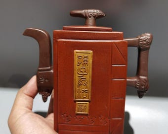 Vintage Yixing Zisha Teapot – “Art of War” Sun Tzu, 380ml Gongfu Tea Pot