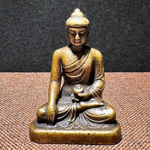 Old Tibetan Copper Buddhism Fengshui Shakyamuni Buddha Statue