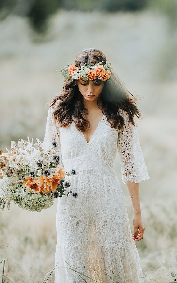 Vestido hippie novia deals
