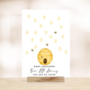 Winnie The Pooh Baby Shower Guestbook | Fingerprint Signing Card