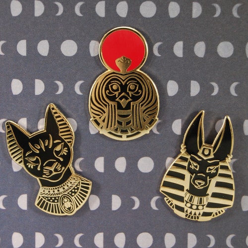 Lot of 12 Egyptian Handmade Brass Enamel Pins Ankh Pineye of Etsy