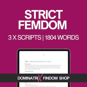 Paquete de guiones de video de femdom estricta / 3 potentes guiones de dominación con subtítulos PPV / Descarga digital instantánea para Onlyfans
