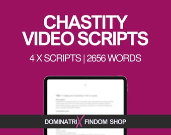 Keuschheit Video Scripts Bündel | 4 Keuschheits-Lock und Tease Video Scripts mit PPV Beschriftungen | Sofortiger digitaler Download für OnlyFans & Fansly