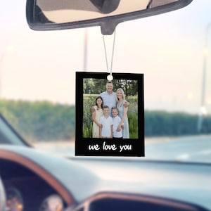 Personalized Photo Car Ornament: Polaroid Style Hanging Charm