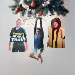 Ich denke, du solltest gehen, 3PACK Tim Robinson auf einer Zipline Meme, doppelseitige Acryl Weihnachtsdekoration, handgemachtes Wandbehangszubehör