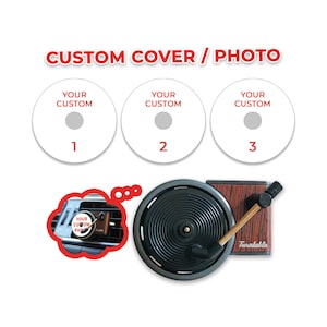 CUSTOM Record Player Air Freshener, Choose 3 Albums Cover or 3 Photo That Your Choice, Custom Air Freshener, Personalized Gift