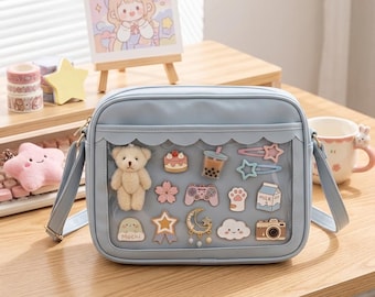 Ita Bag Crossbody, Anime Pin Display Messenger, Kawaii Tote Bag