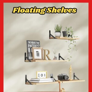 Custom Floating Shelves | Small to Medium | Pick your size | Oak | Plants, Books, Keys, Candles, Wall Décor | Boho Minimalist