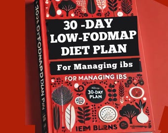 IBS Diet Food List with FODMAP for Irritable Bowel Syndrome, Gut Health Anti Inflammatory Food Guide for IBS Meal Plan and Grocery List