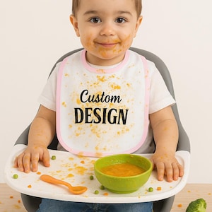 Jersey Bib for Babies - Personalized Custom Baby Bib with Name, Printed Baby Bib for Boys and Girls, Baby Shower Gift