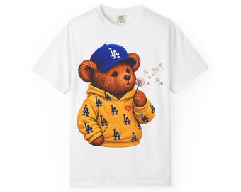 Los Angeles Baseball Inspired Shirt, Retro LA Baseball Graphic Tee, Blue Game Day T-Shirt