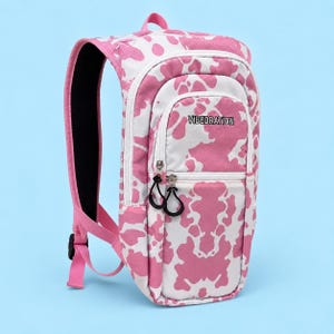 Vibedration pack - Rave Hydration Pack Backpack: 2L Water Bladder, Leak-Proof Design Pink Camo