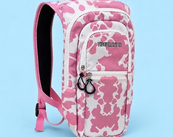 Vibedration pack - Rave Hydration Pack Backpack: 2L Water Bladder, Leak-Proof Design Pink Camo