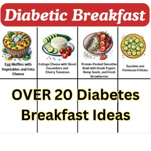 Idee per la colazione per diabetici, piano alimentare per diabetici, dieta prediabete, elenco nutrizionale, idee per la colazione diabetica in formato PDF, elenco della spesa, shopping
