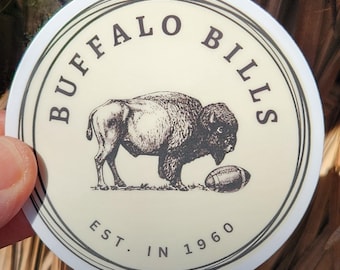 Buffalo Bills Vintage Vinyl Sticker: Whiskey Label Design