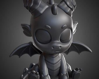 Cute Chibi Dragon 3D STL File | High-Quality Digital Model for 3D Printing