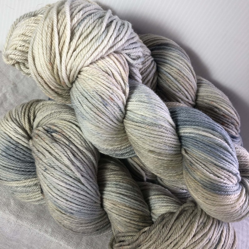 Grey and Sand Hand Dyed 8ply DK Merino Wool 225 Metres
