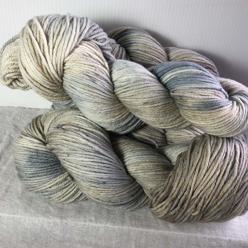Grey and Sand Hand Dyed 8ply DK Merino Wool 225 Metres