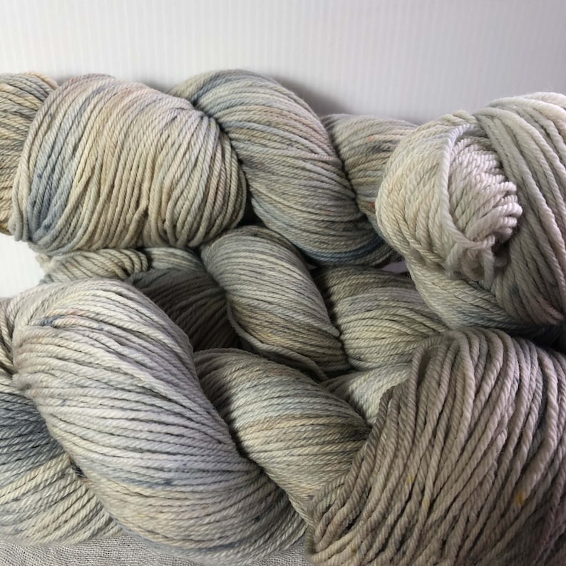 Grey and Sand Hand Dyed 8ply DK Merino Wool 225 Metres