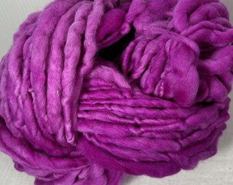 Fushia Pink Hand Spun Hand Dyed Merino Chunky 50 Metres Feltable