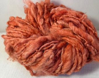 Peach English Leicester Merino Handspun Chunky Yarn 50 Metres