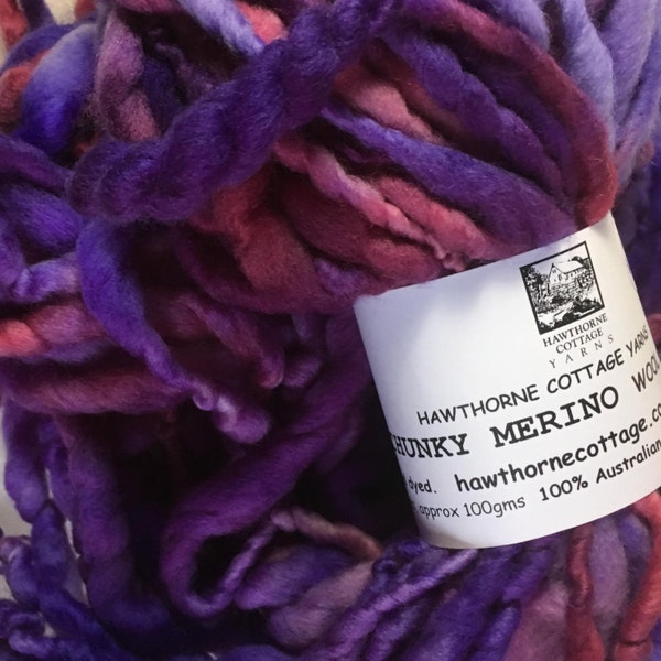 Plum - Merino handspun chunky