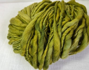 Avocado Hand Spun Hand Dyed Merino Chunky 50 Metres Feltable