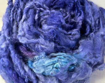 Purple and Aqua English Leicester Merino Handspun Chunky Yarn 50 Metres