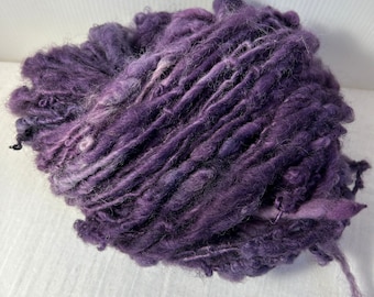 Purples  Handspun English Leicester Curls Handdyed Chunky Yarn 50 Metres