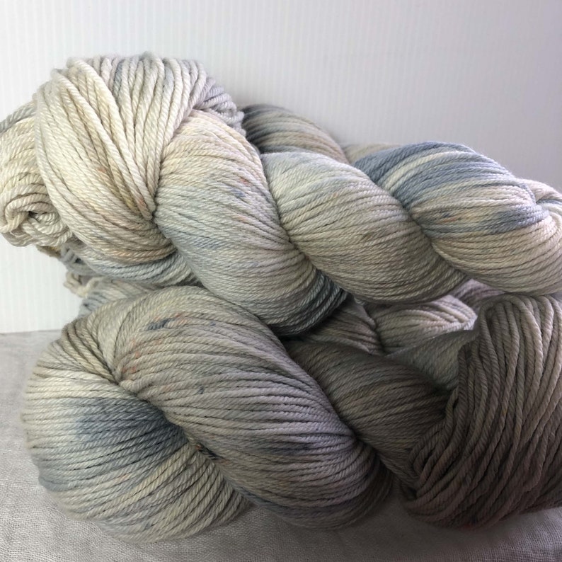 Grey and Sand Hand Dyed 8ply DK Merino Wool 225 Metres