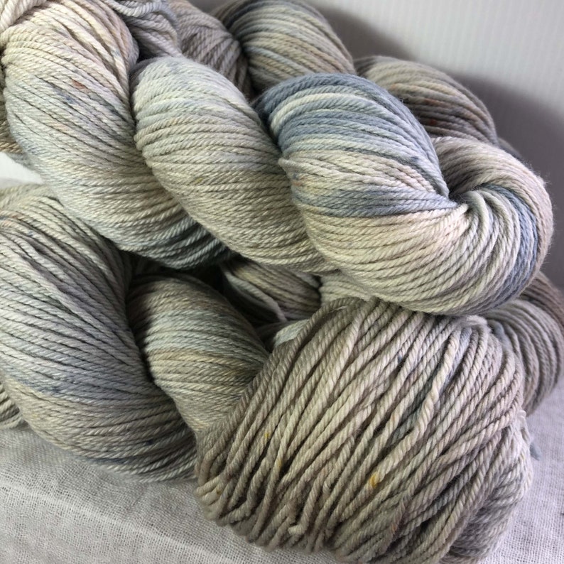 Grey and Sand Hand Dyed 8ply DK Merino Wool 225 Metres