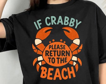 Funny Crab Beach Shirt Design: Crabby Quote Sublimation File (PNG Digital Download