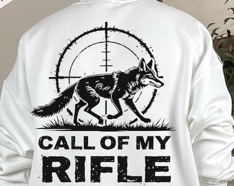 Coyote Hunting Design: Call of My Rifle SVG, PNG (Digital Download)