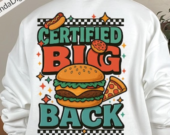 Funny Dad Bod Clipart: Big Back PNG SVG Design (Digital Download)