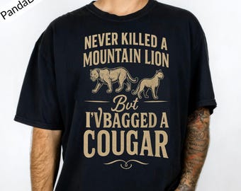 Funny Cougar Bait Design, Hunting Humor PNG SVG, Mountain Lion Joke Shirt, Retro Hunting Design, Digital Download, Cougar Bait Tee