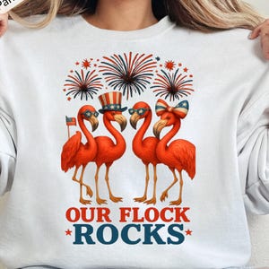 Patriotic Flamingo 4th of July SVG PNG: American Flag Sunglasses (Digital Download