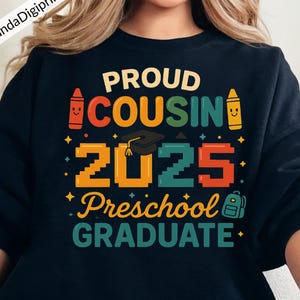 Proud Cousin Preschool Grad 2025 Design (SVG, PNG)