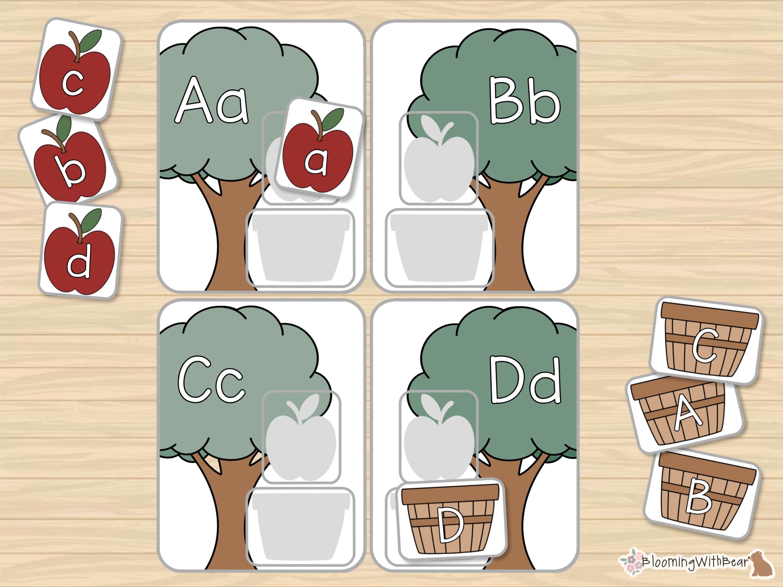 Letter Matching | Apple Tree Activity | Fall Learning | Autumn ...