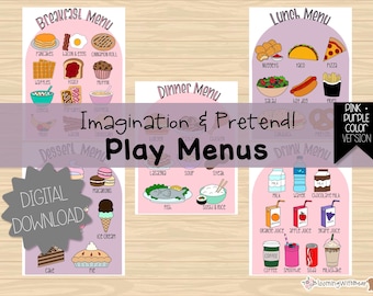 Printable Play Menu | Dramatic Play Kitchen (Digital Download)