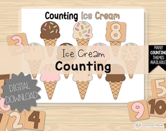 Ice Cream Counting Activity: Number Matching Game (Digital Download)