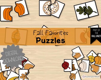 Fall Two-Piece Matching Puzzle | Homeschool Activity (Digital Download)