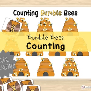 Counting Bumble Bees | Counting Activity | Counting to 10 | Matching | Number Identification | Preschool Kindergarten | Homeschool